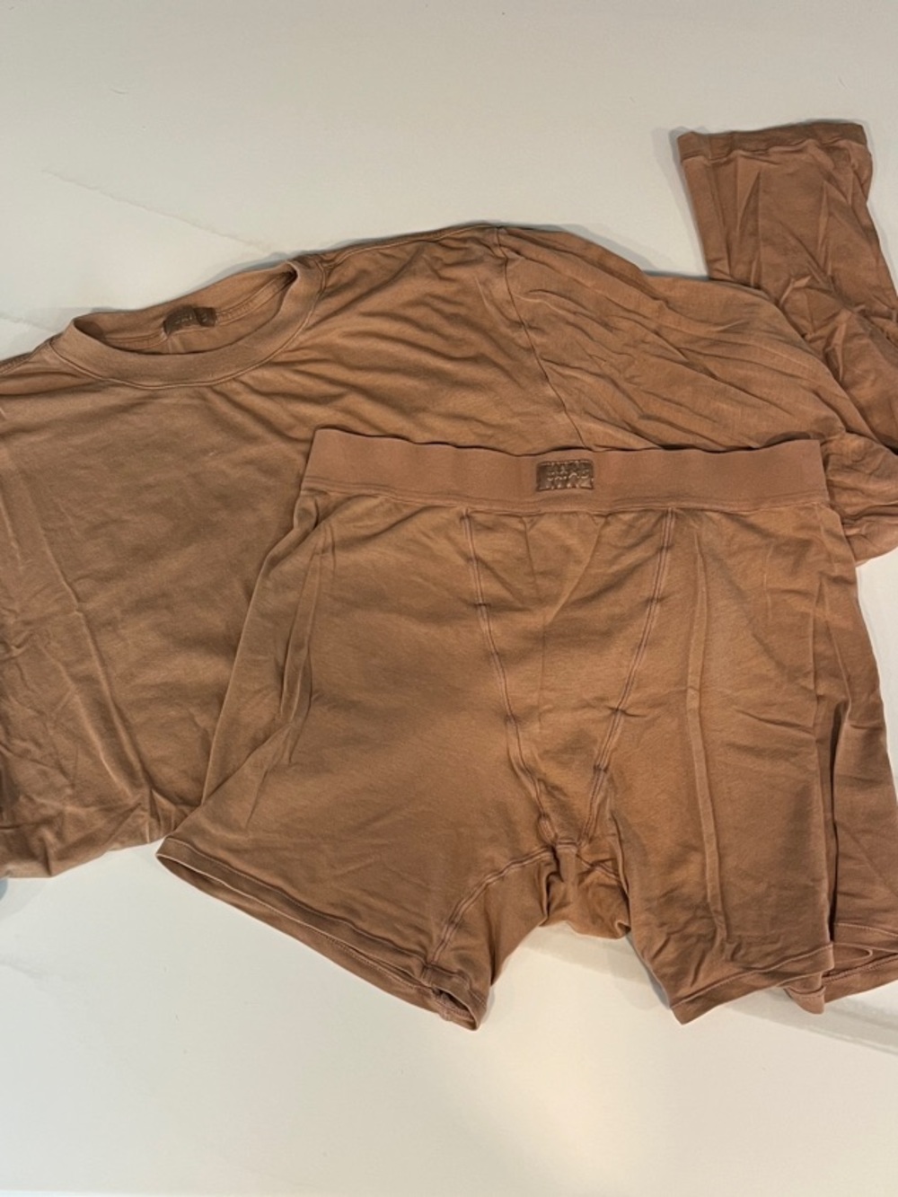 SKIMS Boyfriend Boxer Brief & Long Sleeve Sleep Top Set